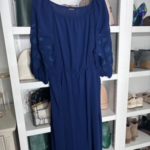 BloomChic embroidered dress in blue
